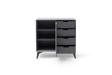 Highboard >Nemea< in Grau matt - 93x92x40cm (BxHxT)