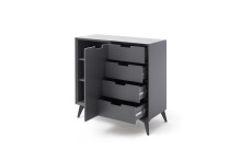 Highboard >Nemea< in Grau matt - 93x92x40cm (BxHxT)