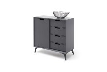 Highboard >Nemea< in Grau matt - 93x92x40cm (BxHxT)