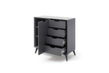Highboard >Nemea< in Grau matt - 93x92x40cm (BxHxT)