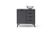Highboard >Nemea< in Grau matt - 93x92x40cm (BxHxT)