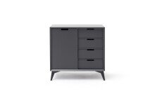 Highboard >Nemea< in Grau matt - 93x92x40cm (BxHxT)