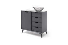 Highboard >Nemea< in Grau matt - 93x92x40cm (BxHxT)