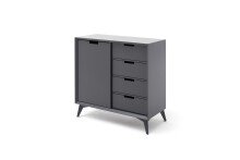 Highboard >Nemea< in Grau matt - 93x92x40cm (BxHxT)