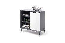 Highboard >Nemea< in Grau matt - 93x92x40cm (BxHxT)