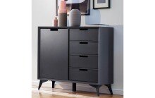 Highboard >Nemea< in Grau matt - 93x92x40cm (BxHxT)