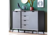 Highboard >Nemea< in Grau matt - 137x92x40cm (BxHxT)
