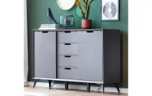 Highboard >Nemea< in Grau matt - 137x92x40cm (BxHxT)