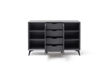 Highboard >Nemea< in Grau matt - 137x92x40cm (BxHxT)