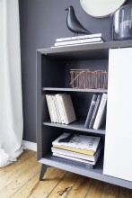 Highboard >Nemea< in Grau matt - 137x92x40cm (BxHxT)