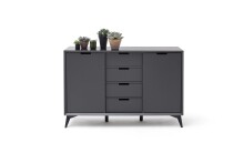 Highboard >Nemea< in Grau matt - 137x92x40cm (BxHxT)
