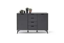 Highboard >Nemea< in Grau matt - 137x92x40cm (BxHxT)