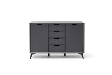 Highboard >Nemea< in Grau matt - 137x92x40cm (BxHxT)