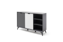 Highboard >Nemea< in Grau matt - 137x92x40cm (BxHxT)