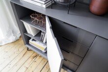 Highboard >Nemea< in Grau matt - 137x92x40cm (BxHxT)