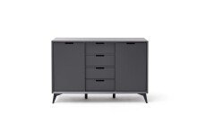 Highboard >Nemea< in Grau matt - 137x92x40cm (BxHxT)