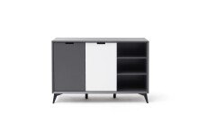 Highboard >Nemea< in Grau matt - 137x92x40cm (BxHxT)