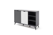 Highboard >Nemea< in Grau matt - 137x92x40cm (BxHxT)