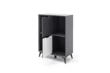 Highboard >Nemea< in Grau matt - 80x115x40cm (BxHxT)