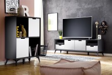 Highboard >Nemea< in Grau matt - 80x115x40cm (BxHxT)