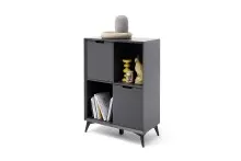 Highboard >Nemea< in Grau matt - 80x115x40cm (BxHxT)