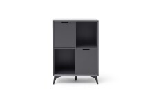 Highboard >Nemea< in Grau matt - 80x115x40cm (BxHxT)