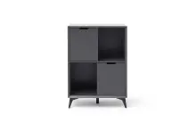 Highboard >Nemea< in Grau matt - 80x115x40cm (BxHxT)
