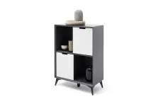 Highboard >Nemea< in Grau matt - 80x115x40cm (BxHxT)