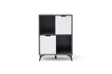 Highboard >Nemea< in Grau matt - 80x115x40cm (BxHxT)