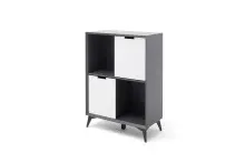 Highboard >Nemea< in Grau matt - 80x115x40cm (BxHxT)