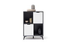 Highboard >Nemea< in Grau matt - 80x115x40cm (BxHxT)