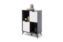 Highboard >Nemea< in Grau matt - 80x115x40cm (BxHxT)