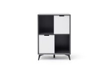 Highboard >Nemea< in Grau matt - 80x115x40cm (BxHxT)