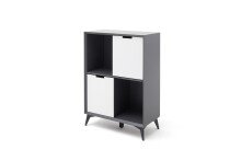 Highboard >Nemea< in Grau matt - 80x115x40cm (BxHxT)