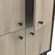 Kommode >Arriana< in Kronberg Eiche Schwarz - 60,7x75,5x28,5cm (BxHxT)