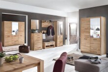 Garderoben-Set >Leduc< in Kernbuche - 252x203x40 (BxHxT)