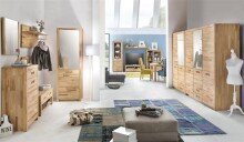 Garderoben-Set >Leduc< in Kernbuche - 252x203x40 (BxHxT)