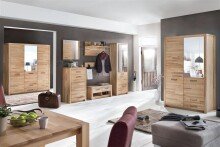 Garderoben-Set >Leduc< in Kernbuche - 252x203x40 (BxHxT)