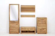 Garderoben-Set >Leduc< in Wildeiche - 252x203x40 (BxHxT)