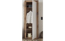 Garderobenschrank >Nigrita< in Flagstaff Oak - 68x193x40cm (BxHxT)
