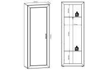 Garderobenschrank >Nigrita< in Flagstaff Oak - 68x193x40cm (BxHxT)