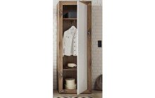 Garderobenschrank >Nigrita< in Flagstaff Oak - 68x193x40cm (BxHxT)