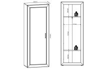 Garderobenschrank >Nigrita< in Flagstaff Oak - 68x193x40cm (BxHxT)
