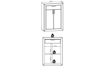 Schuhschrank >Nigrita< in Flagstaff Oak - 80x114x40cm (BxHxT)