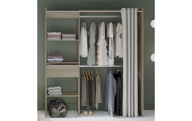 Kleiderschrank >Clara I< in Kronberg Eiche - 168,2x187x50cm (BxHxT)