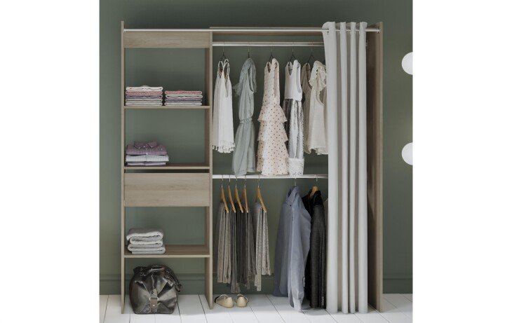 Kleiderschrank >Clara I< in Kronberg Eiche - 168,2x187x50cm (BxHxT)