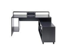 Schreibtisch >Thasos< in Schwarz - 160x92x70cm (BxHxT)