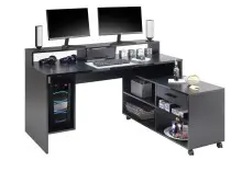 Schreibtisch >Thasos< in Schwarz - 160x92x70cm (BxHxT)