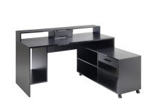 Schreibtisch >Thasos< in Schwarz - 160x92x70cm (BxHxT)