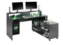 Schreibtisch >Thasos< in Schwarz - 160x92x70cm (BxHxT)